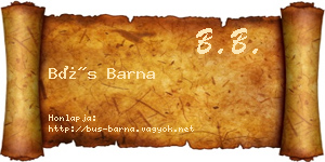 Bús Barna névjegykártya